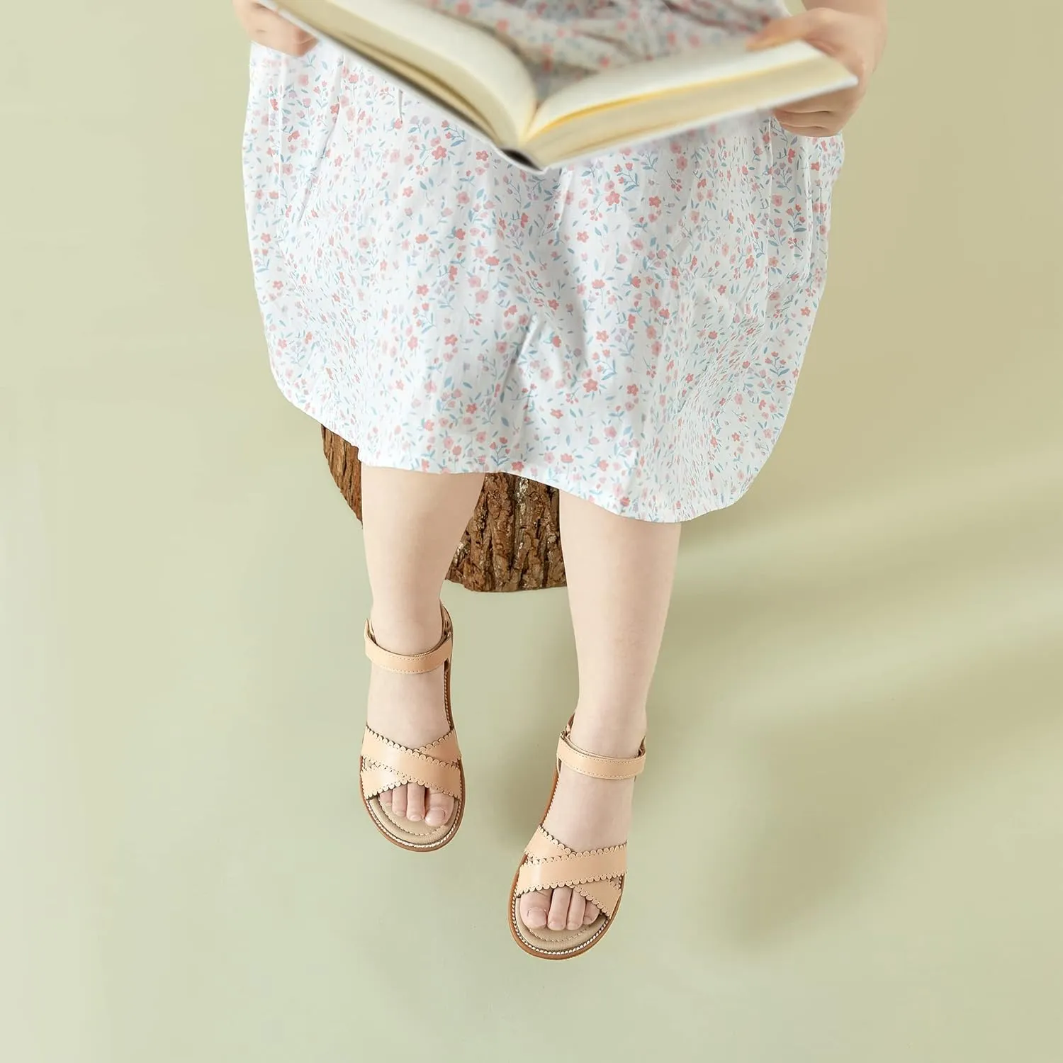 Felix & Flora Toddler Girl Sandals -Flower Girl Dress Shoes Open Toe Little Kid Summer Flats