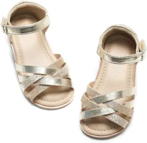 Felix & Flora Toddler Girl Sandals - Flower Girl Dress Shoes Open Toe Little Kid Summer Flats
