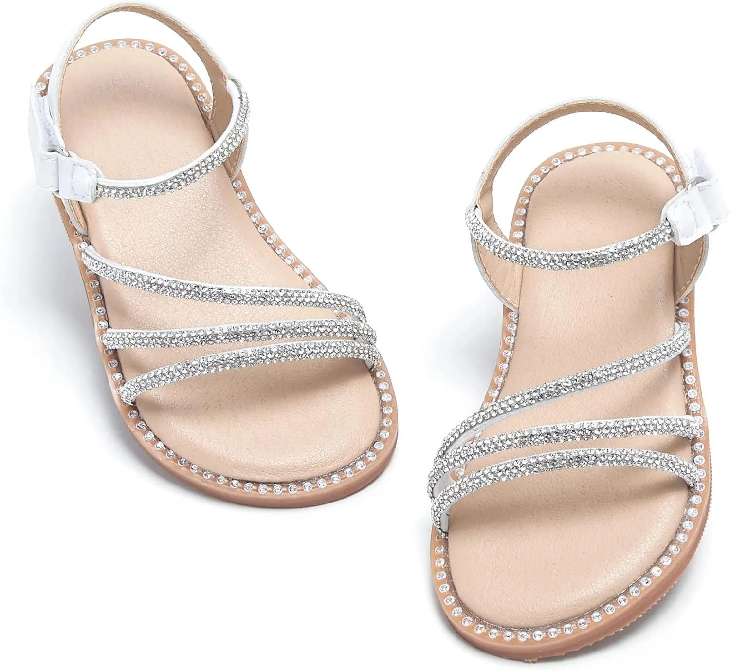 Felix & Flora Toddler Girl Sandals - Flower Girl Dress Shoes Open Toe Little Kid Summer Flats