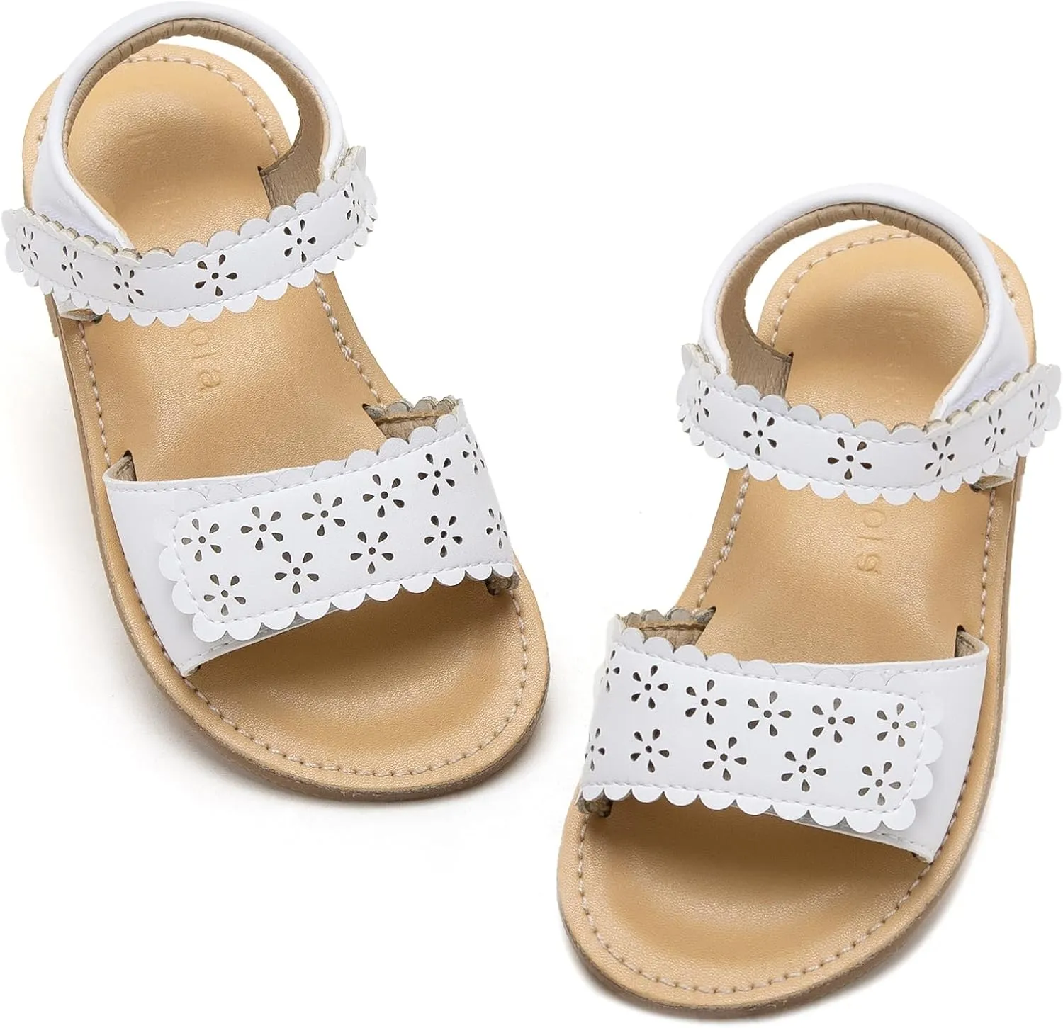 Felix & Flora Toddler Girl Sandals -Flower Girl Dress Shoes Open Toe Little Kid Summer Flats