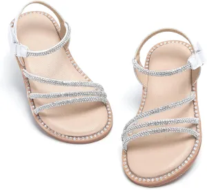 Felix & Flora Toddler Girl Sandals - Flower Girl Dress Shoes Open Toe Little Kid Summer Flats