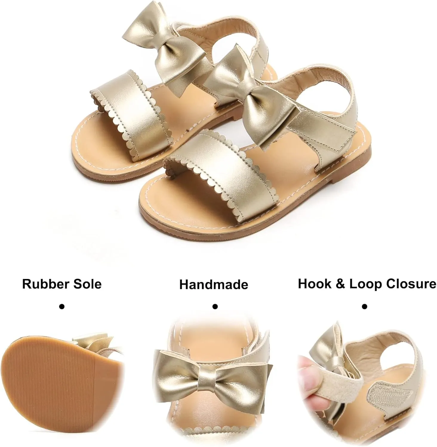 Felix & Flora Toddler Girl Sandals - Flower Girl Dress Shoes Open Toe Little Kid Summer Flats