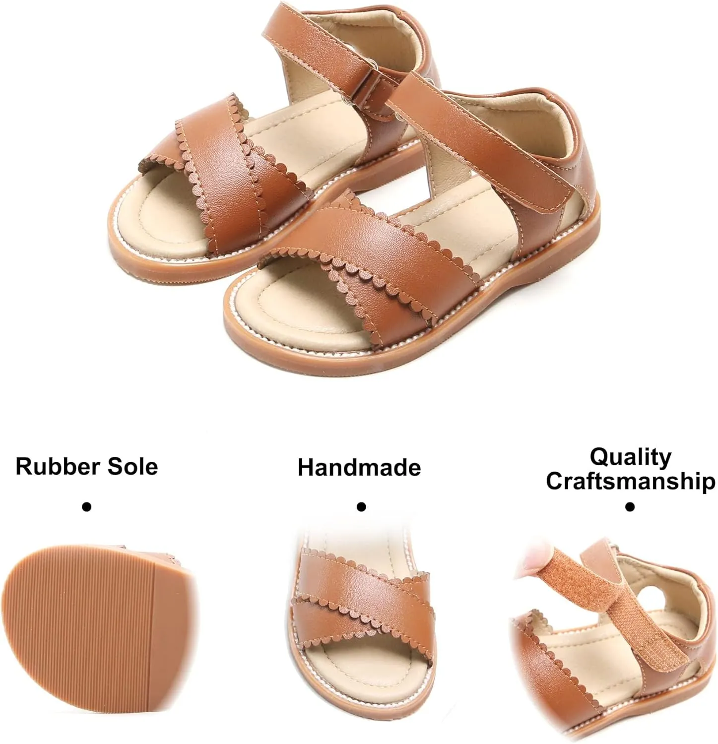 Felix & Flora Toddler Girl Sandals -Flower Girl Dress Shoes Open Toe Little Kid Summer Flats