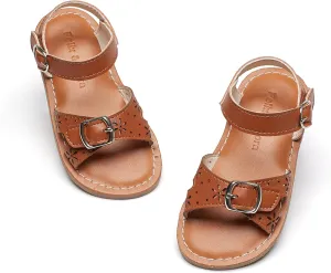 Felix & Flora Toddler Girl Sandals - Flower Girl Dress Shoes Open Toe Little Kid Summer Flats
