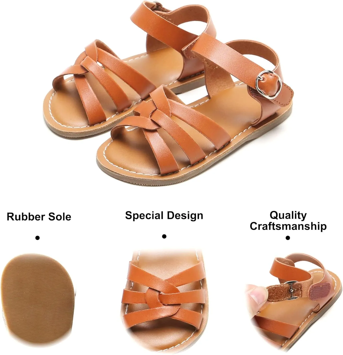 Felix & Flora Toddler Girl Sandals - Little Girl Easter Summer Dress Shoes Lightweight Open Toe Beach Holiday.