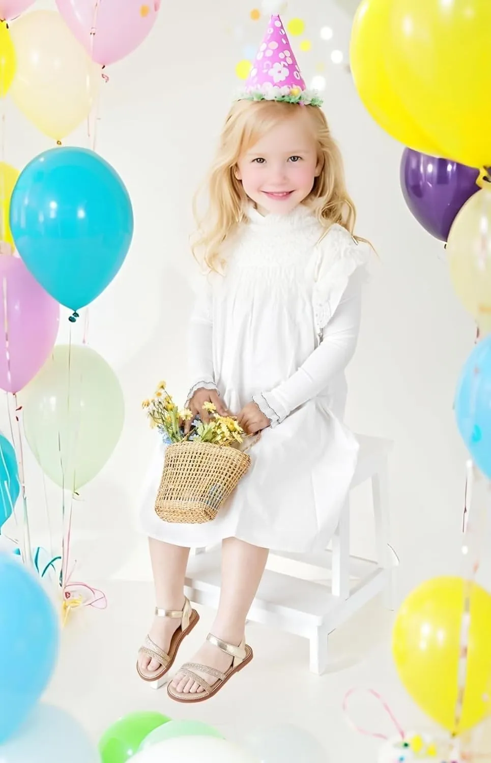 Felix & Flora Toddler Girl Sandals - Little Girl Easter Summer Dress Shoes Lightweight Open Toe Beach Holiday.