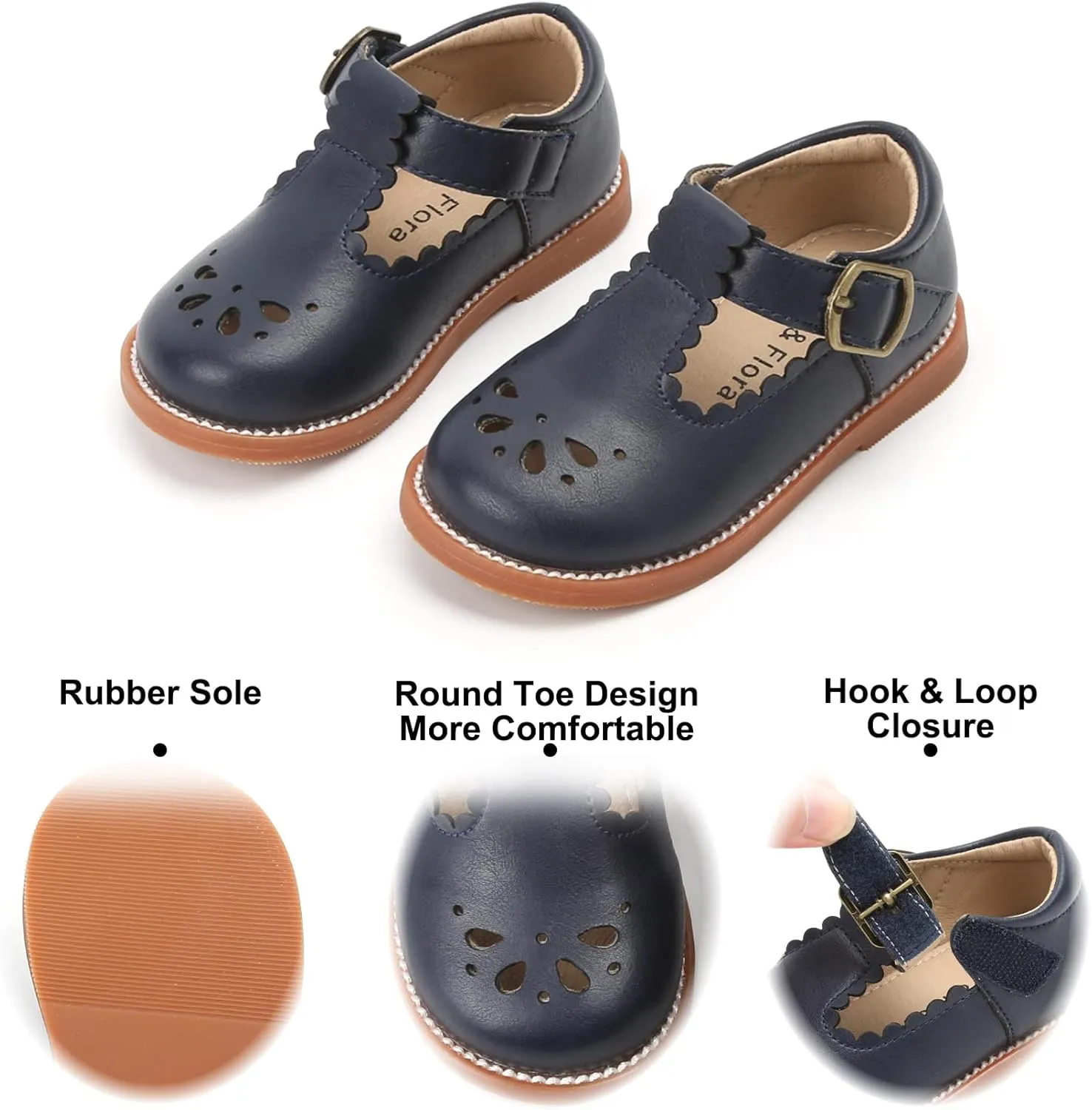 Felix & Flora Toddler Little Girl Mary Jane Dress Shoes - Ballet Flats for Girl Party School Shoes