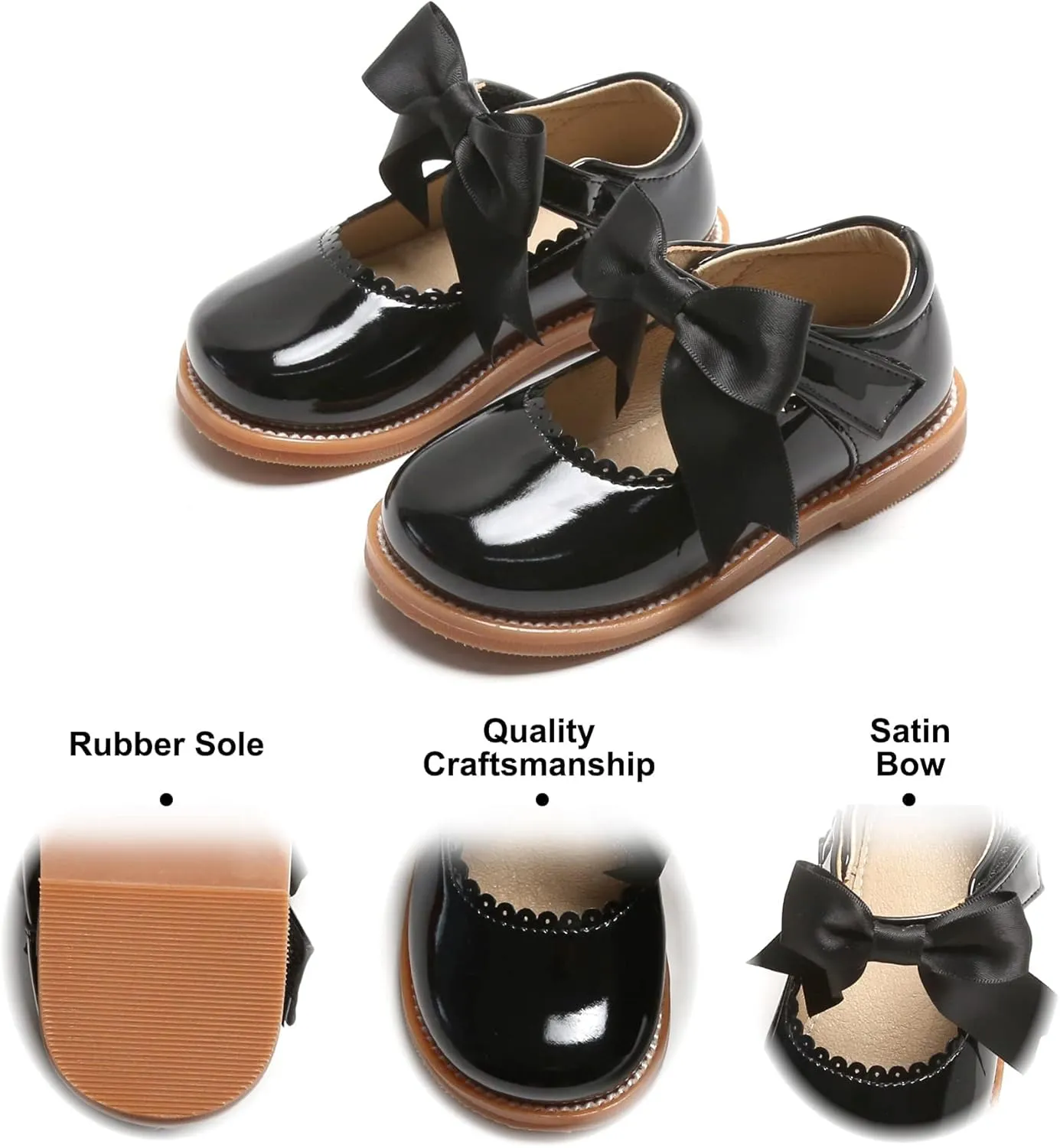Felix & Flora Toddler Little Girl Mary Jane Dress Shoes - Ballet Flats for Girl Party School Shoes