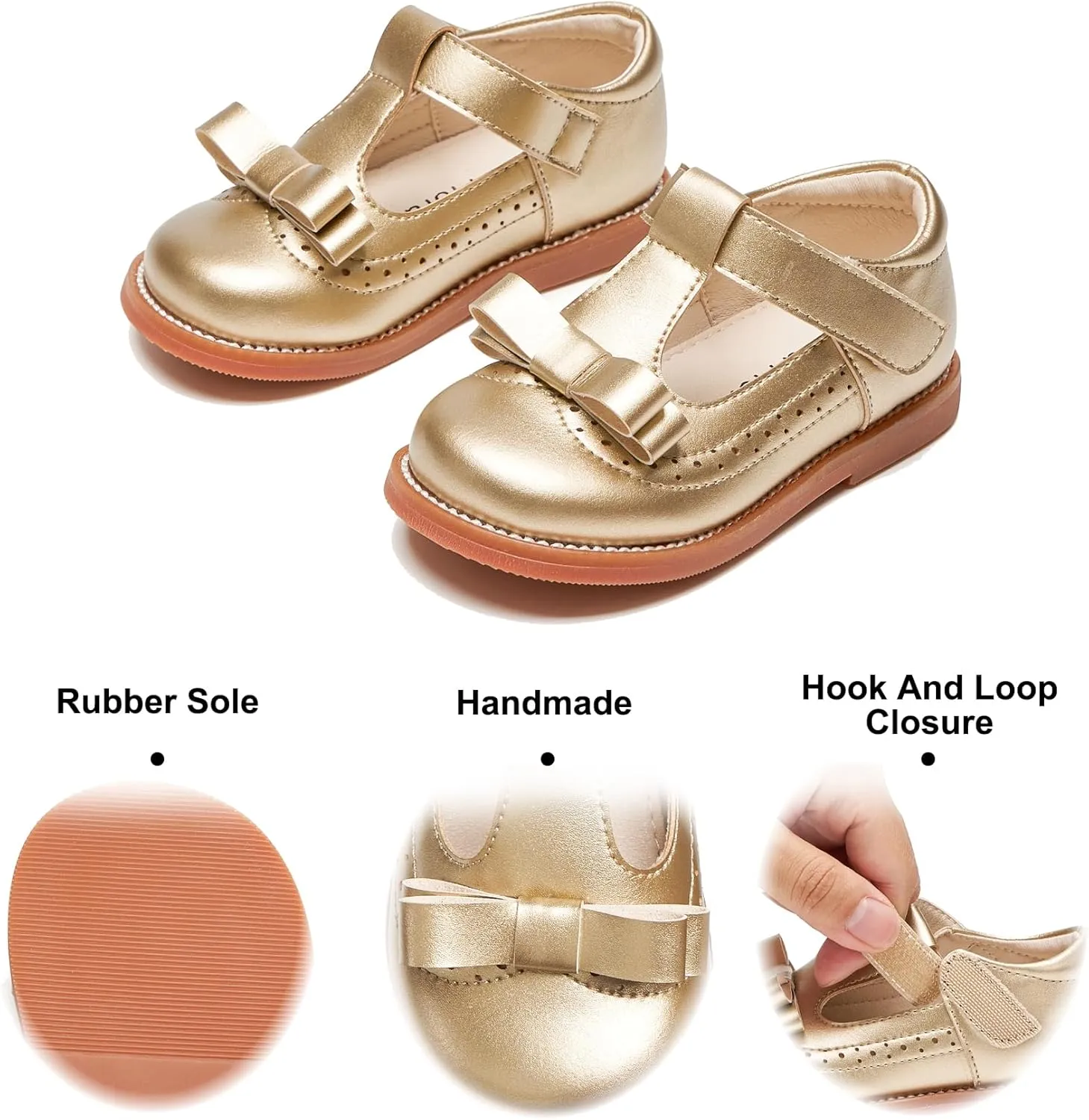 Felix & Flora Toddler Little Girl Princess Dress Shoes-Mary Jane Flats for Girl Party School Shoes