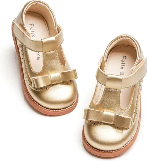 Felix & Flora Toddler Little Girl Princess Dress Shoes-Mary Jane Flats for Girl Party School Shoes