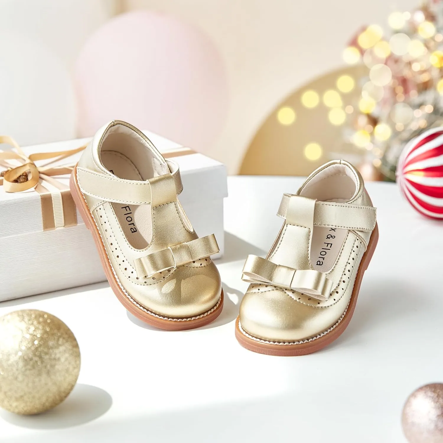 Felix & Flora Toddler Little Girl Princess Dress Shoes-Mary Jane Flats for Girl Party School Shoes