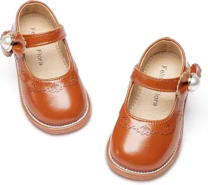 Felix & Flora Toddler Little Girl Princess Dress Shoes-Mary Jane Flats for Girl Party School Shoes