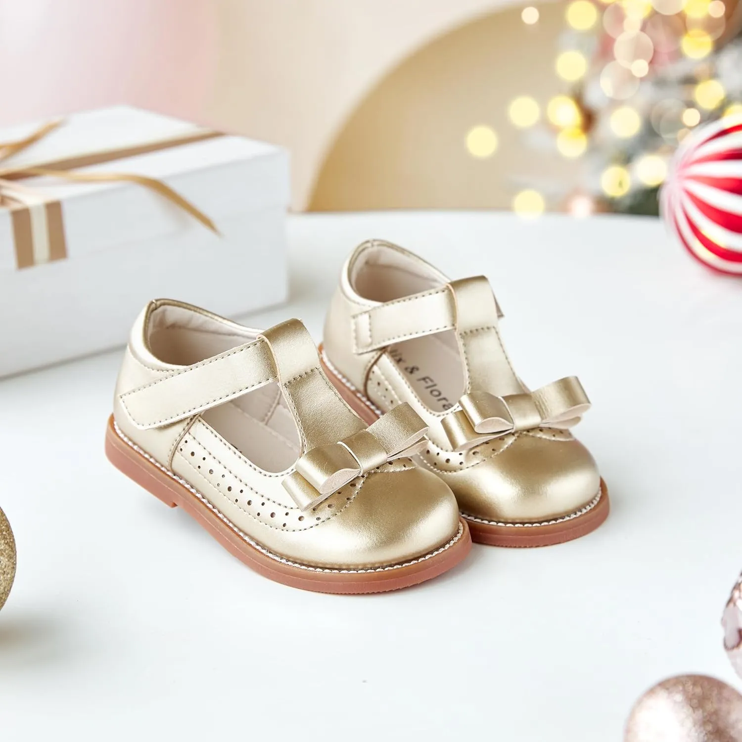 Felix & Flora Toddler Little Girl Princess Dress Shoes-Mary Jane Flats for Girl Party School Shoes
