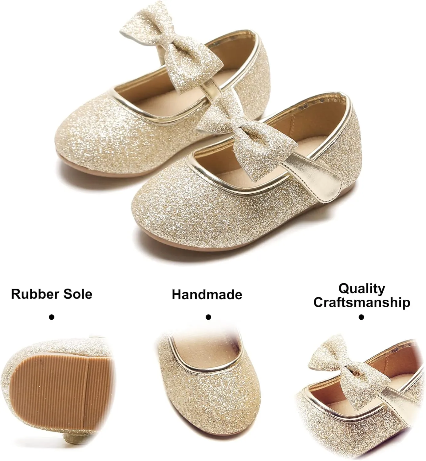Felix & Flora Toddler Little Girls Dress Shoes - Flower Girls Mary Jane Flats Ballet Shoes Party Wedding