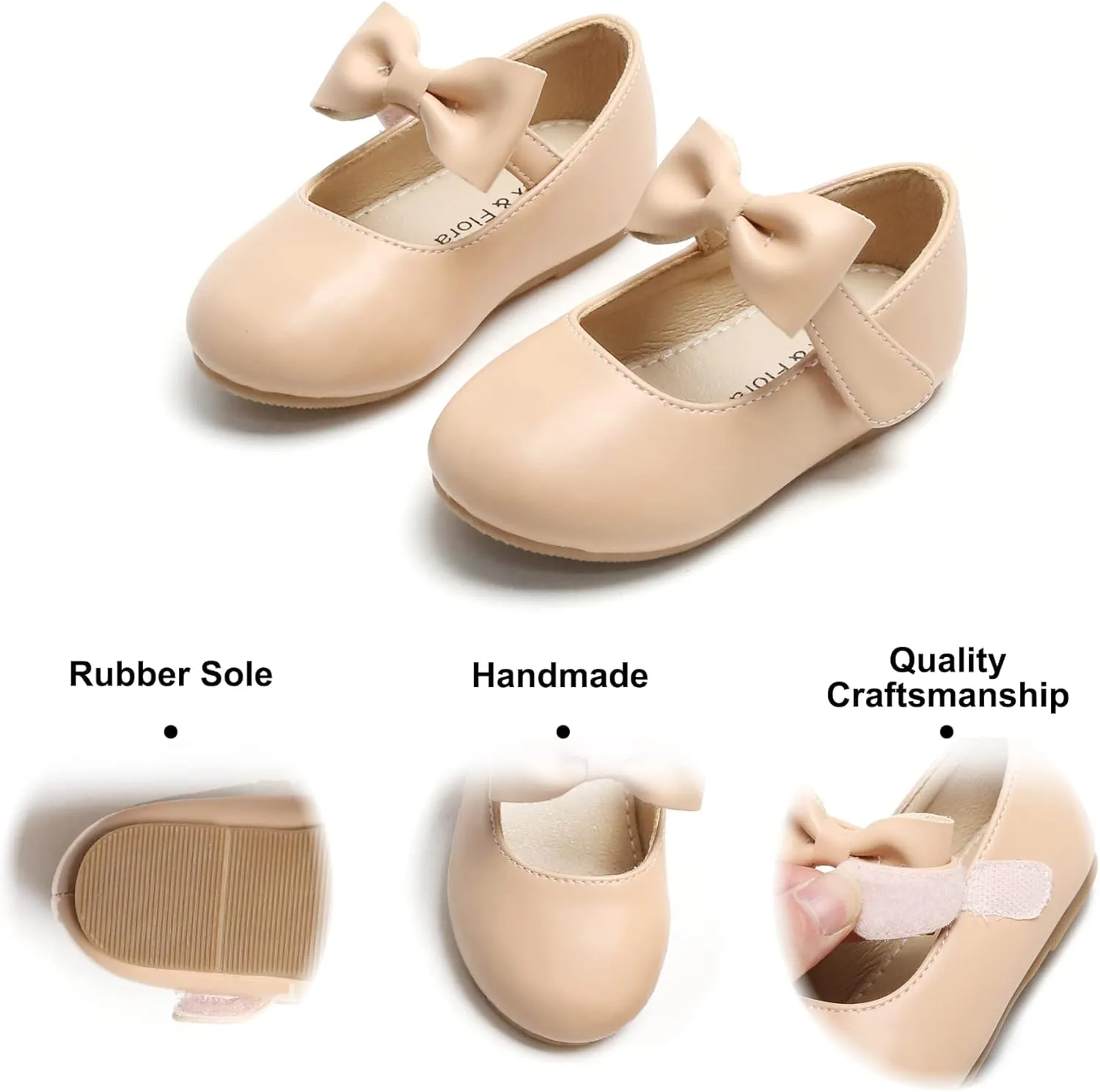 Felix & Flora Toddler Little Girls Dress Shoes - Flower Girls Mary Jane Flats Ballet Shoes Party Wedding