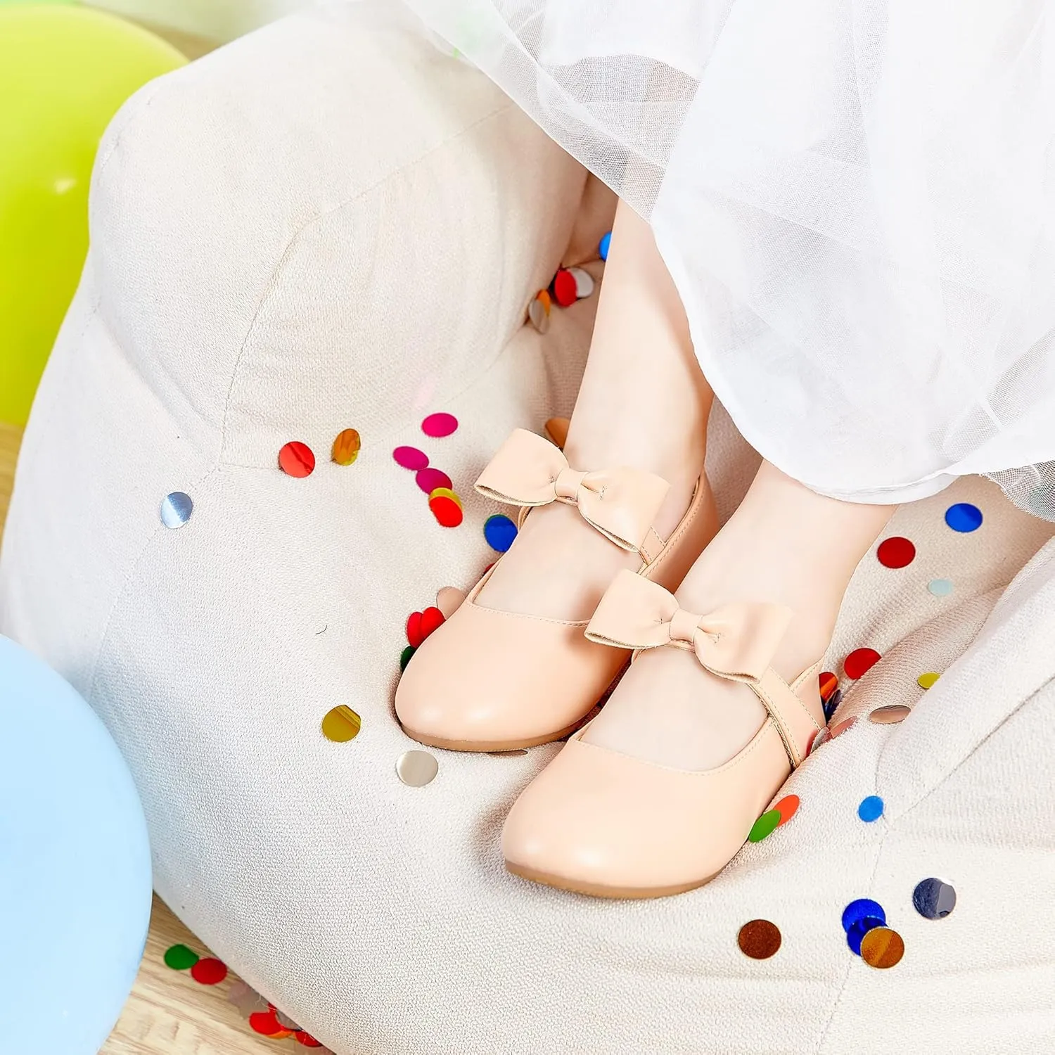 Felix & Flora Toddler Little Girls Dress Shoes - Flower Girls Mary Jane Flats Ballet Shoes Party Wedding