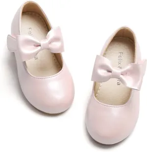 Felix & Flora Toddler Little Girls Dress Shoes - Flower Girls Mary Jane Flats Ballet Shoes Party Wedding