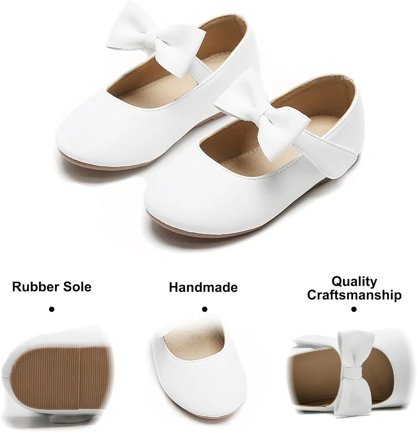 Felix & Flora Toddler Little Girls Dress Shoes - Flower Girls Mary Jane Flats Ballet Shoes Party Wedding