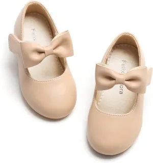 Felix & Flora Toddler Little Girls Dress Shoes - Flower Girls Mary Jane Flats Ballet Shoes Party Wedding