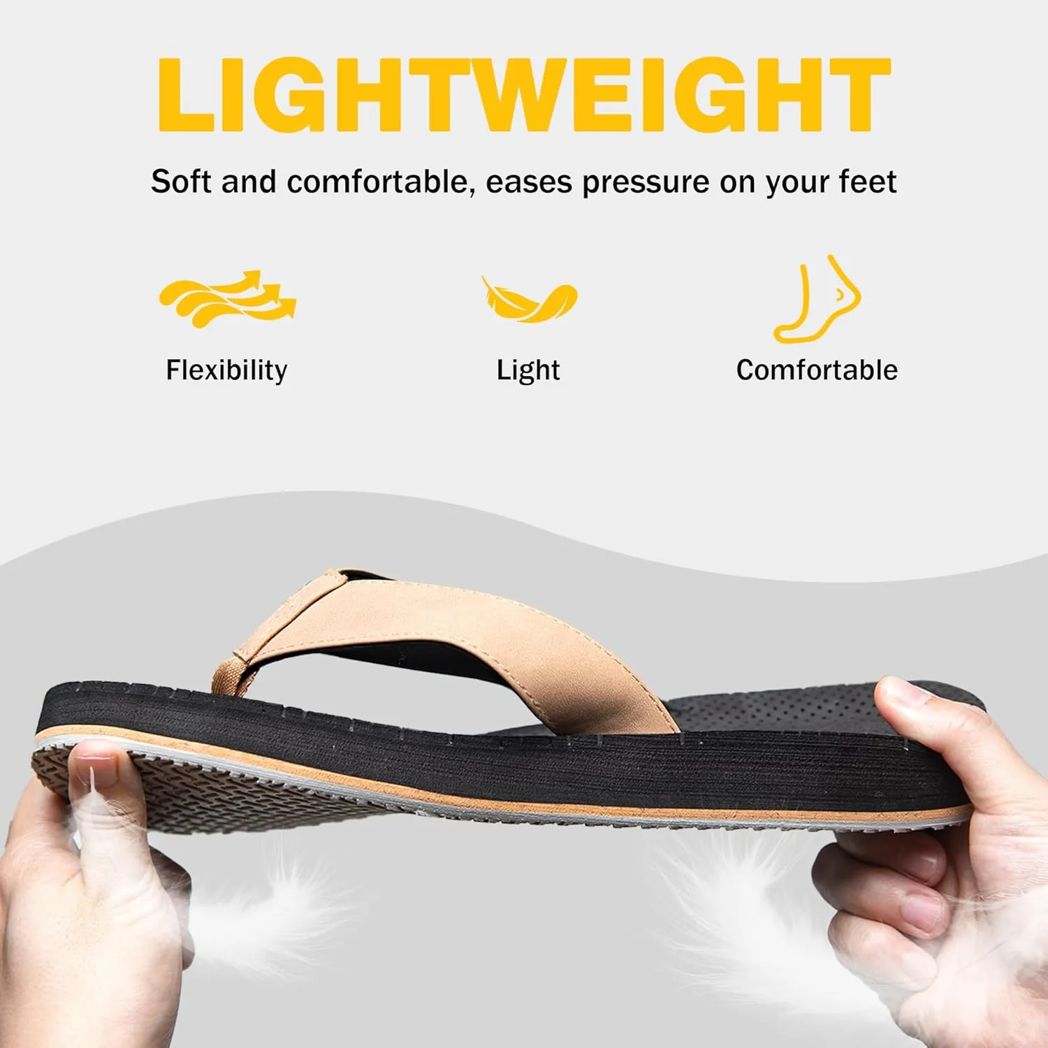 Flip Flops for Men with Arch Support - Non-Slip Orthopedic Sandals,Durable Comfort Thongs Sandals for Beach
