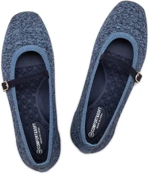 Frank Mully Mary Jane Women Flat Shoes Slip on Square-Toe Washable Shoes Comfortable for Dressy and Work with Ankle Strap
