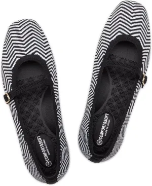 Frank Mully Mary Jane Women Flat Shoes Slip on Square-Toe Washable Shoes Comfortable for Dressy and Work with Ankle Strap