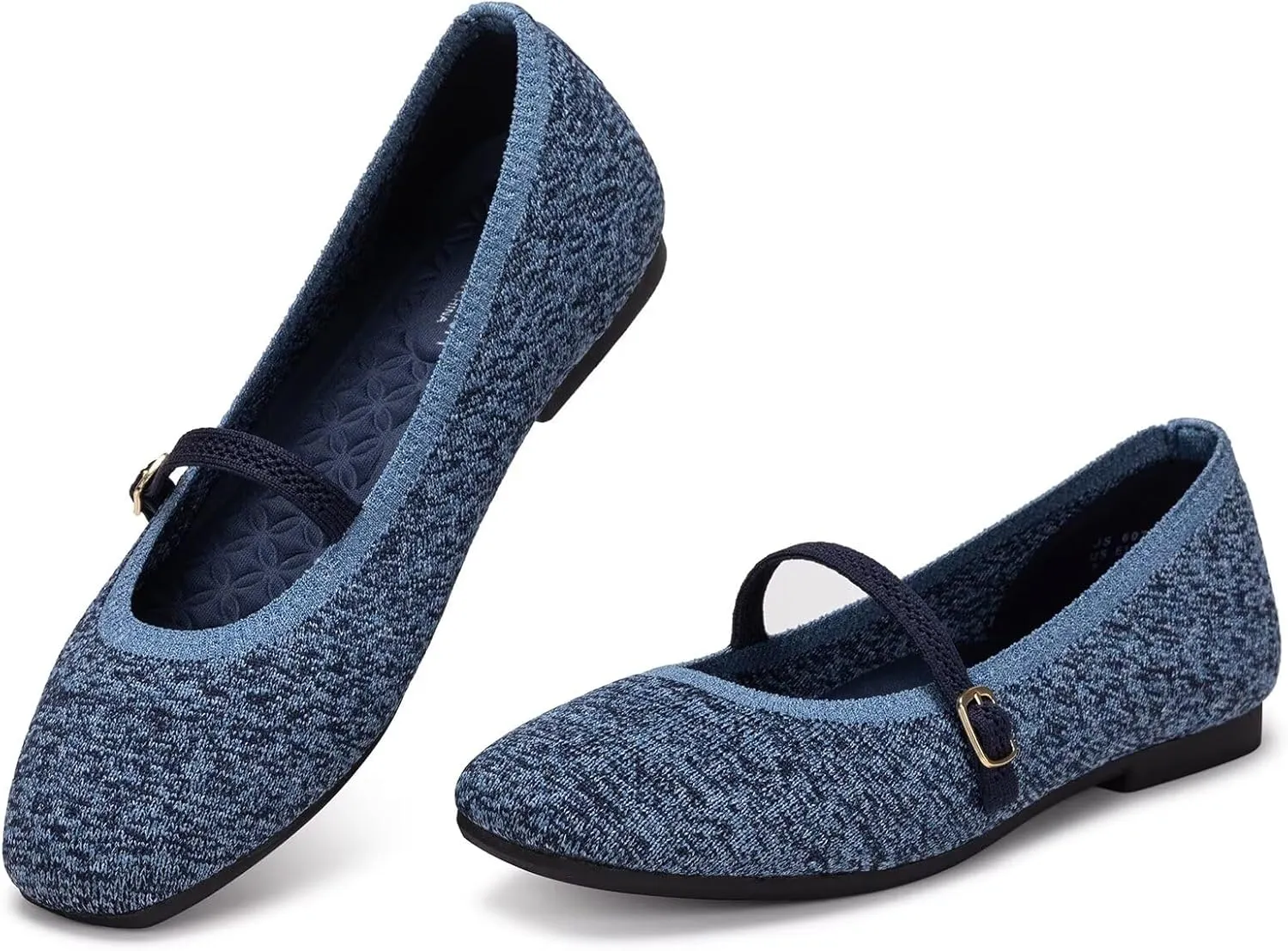 Frank Mully Mary Jane Women Flat Shoes Slip on Square-Toe Washable Shoes Comfortable for Dressy and Work with Ankle Strap