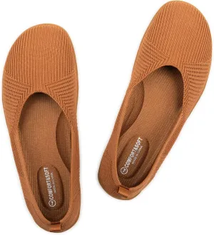 Frank Mully Womens Flat Shoes Wide Toe Box Knitted Flats Comfort Wide Width Walking Flats