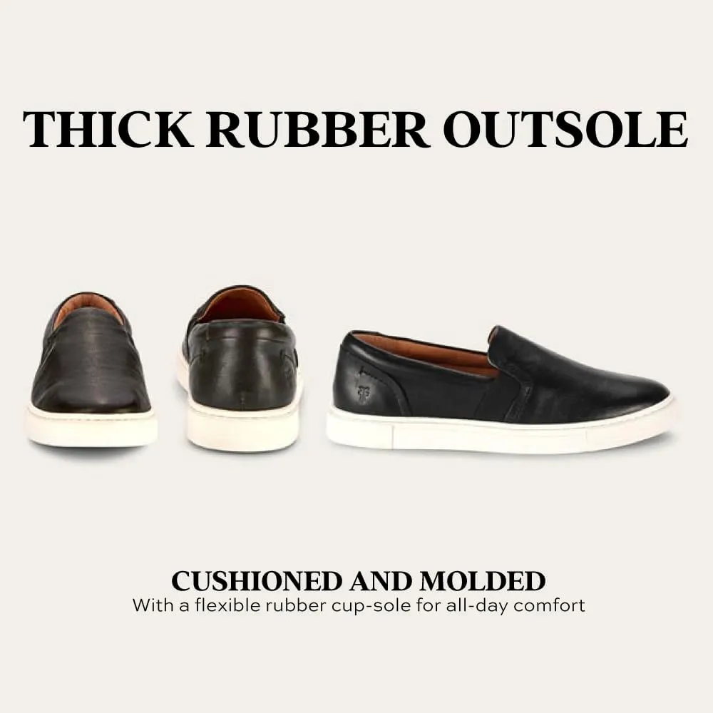 Frye Ivy Slip-On Shoes for Women Featuring Soft Leather with Thick Rubber Outsole, Removable Molded Footbed, and Padded Collar and Vamp