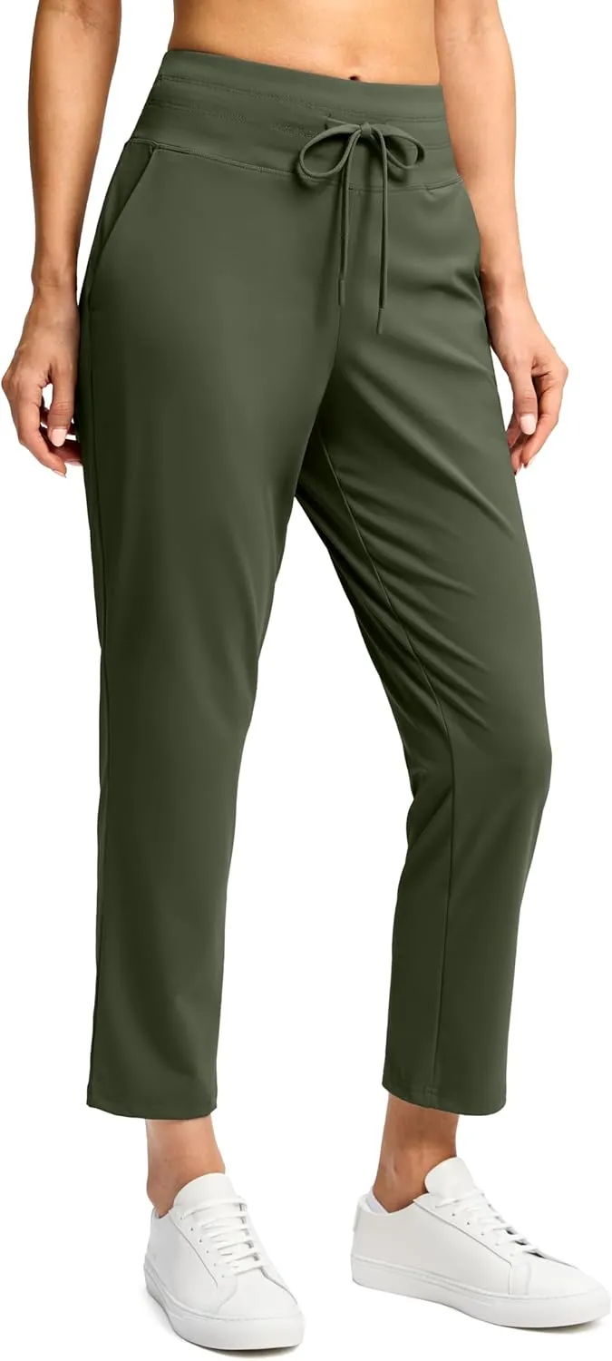 G Gradual Women's Pants High Waisted Ankle Pants 2 Pockets 7/8 Sweatpants for Golf Athletic Travel Casual Lounge