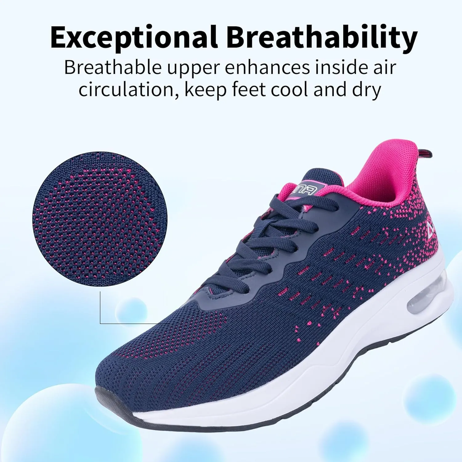 GANNOU Wide Toe Box Shoes Women Running Sneakers Wide Width Air Walking Tennis Shoes for Gym Workout Fitness