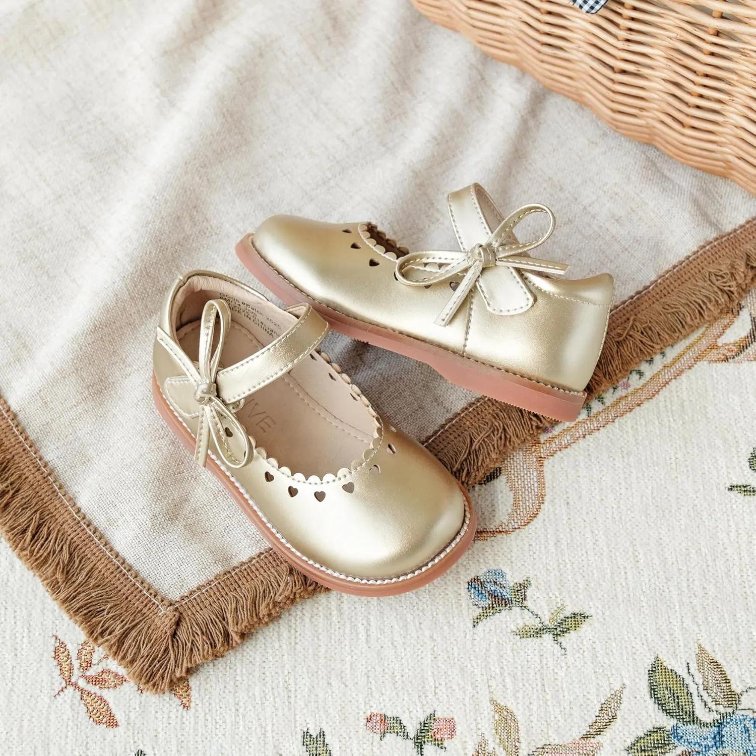 GINFIVE Toddler Girls Dress Shoes Little Kids Oxfords Flats School Mary Janes Shoes