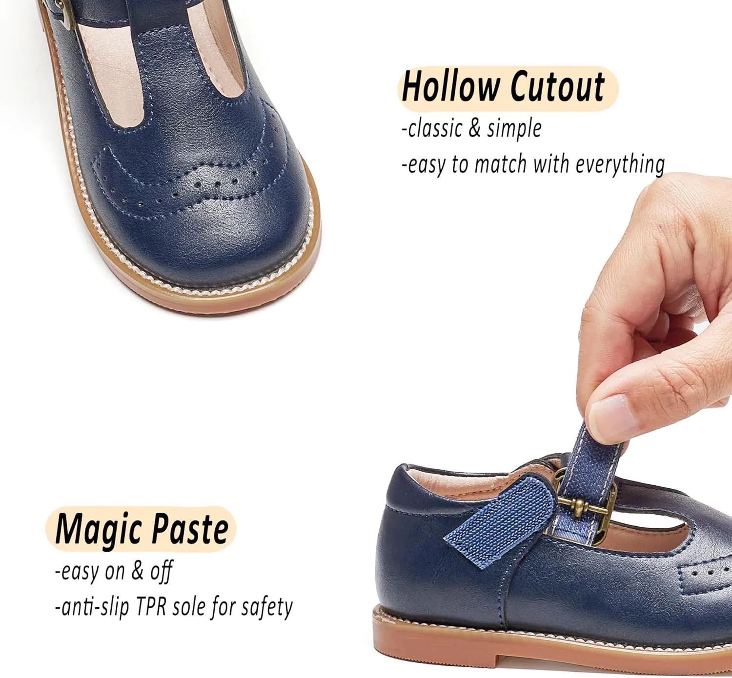 GINFIVE Toddler Girls Dress Shoes Little Kids Oxfords Flats School Mary Janes Shoes
