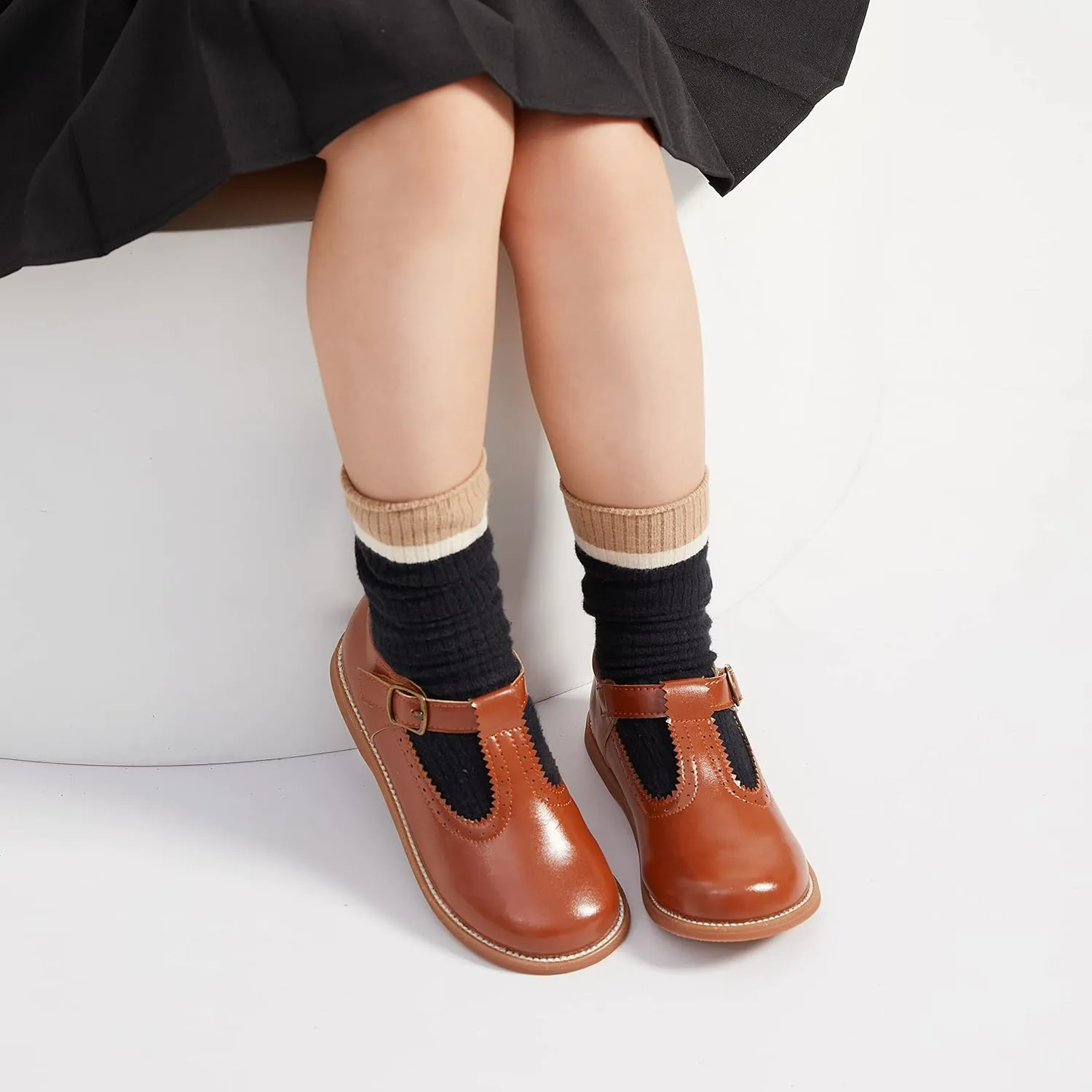 GINFIVE Toddler Little Girls Mary Janes Flats Girls Dress Shoes Kids Shoes