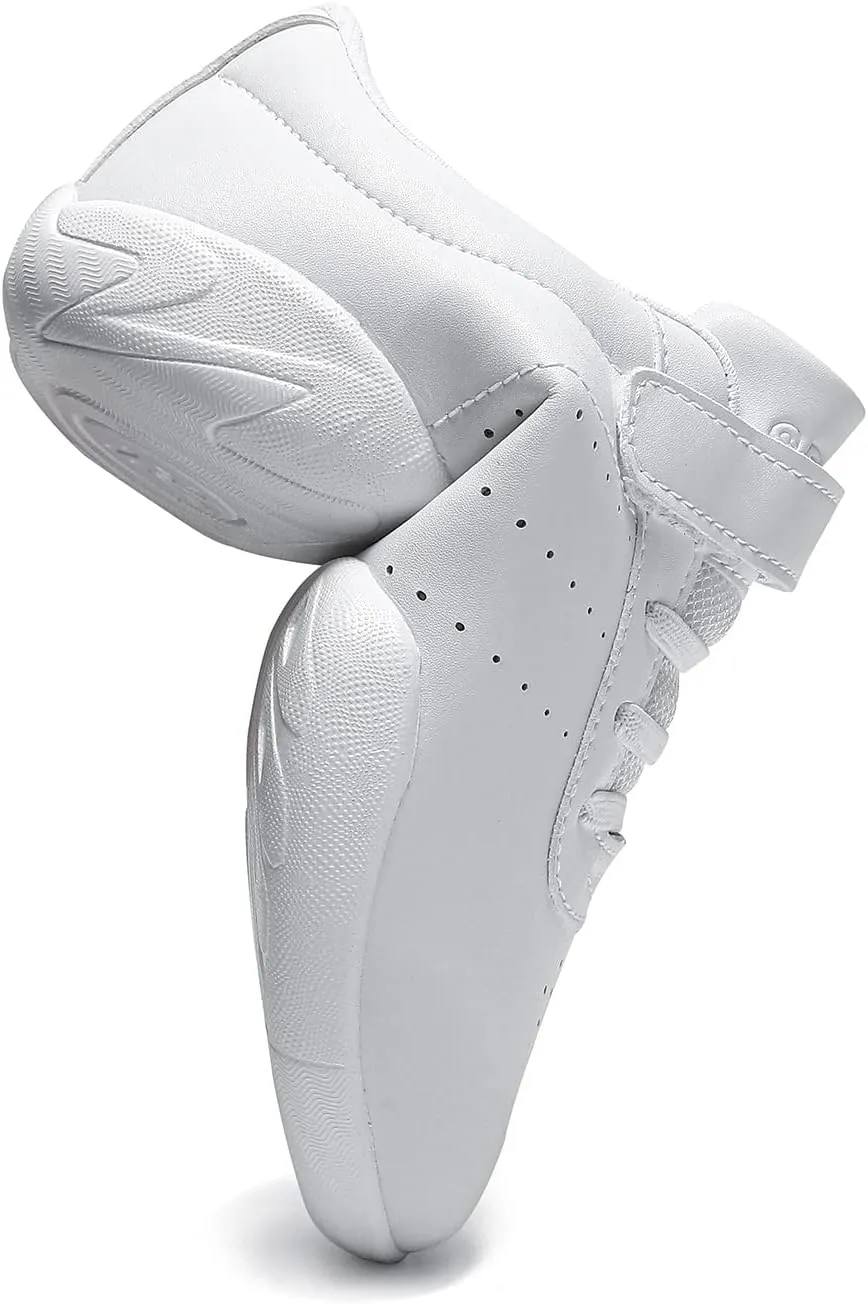 Girls Cheer Shoes White Youth Cheerleading Shoes Dance Athletic Training Breathable Dancing Lightweight Competition Comfortable Sport Sneakers