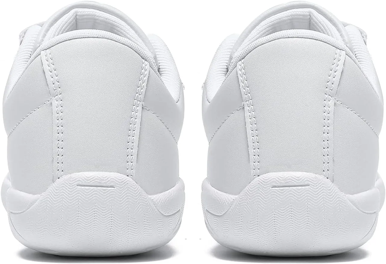 Girls Cheer Shoes White Youth Cheerleading Shoes Dance Athletic Training Breathable Dancing Lightweight Competition Comfortable Sport Sneakers
