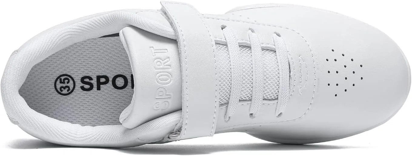 Girls Cheer Shoes White Youth Cheerleading Shoes Dance Athletic Training Breathable Dancing Lightweight Competition Comfortable Sport Sneakers