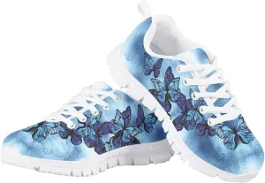 Girls Cute Tennis Shoes Kids Breathable Mesh Running Sneakers Casual Print Lace Up Soft Walking Shoes
