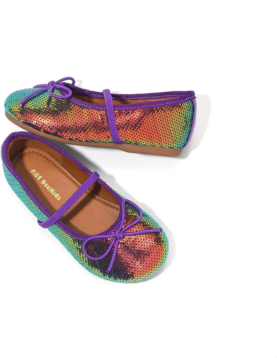 Girls Dress Shoes Mary Jane Princess Elastic Strap Glitter Party Flats