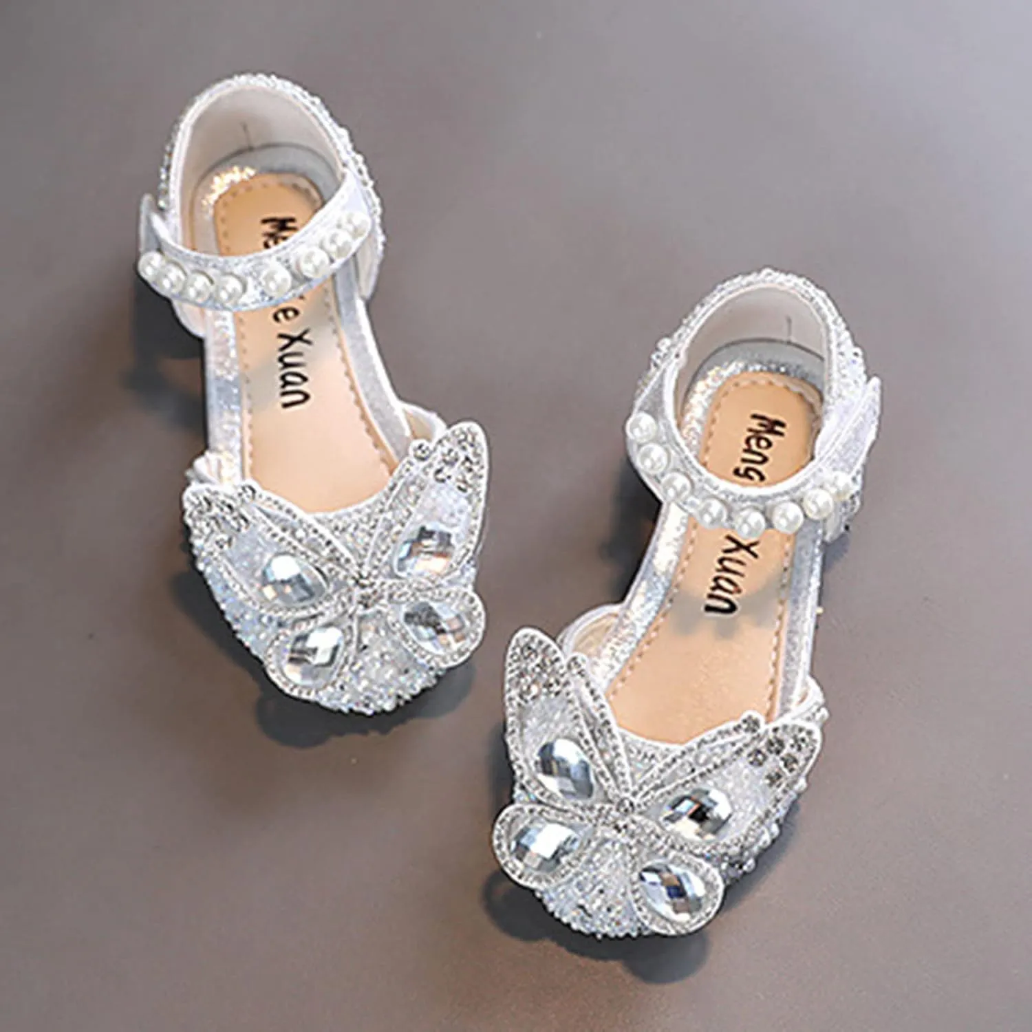 Girls Sandals, Open Toe Cute Butterfly Princess Girls Flat, Sparkly Summer Dress Shoes Sandals for Toddler Kids
