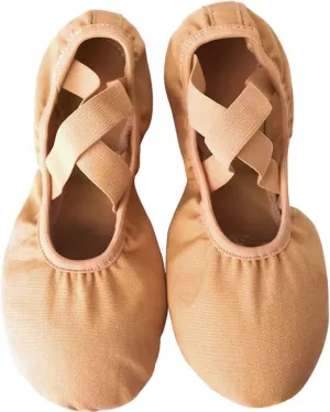 Girls Women Ballet Shoes Gymnastics Flats Split Sole Ballet Slippers Teen Canvas Ballerina Shoes Children Practice Dance Shoes(25)