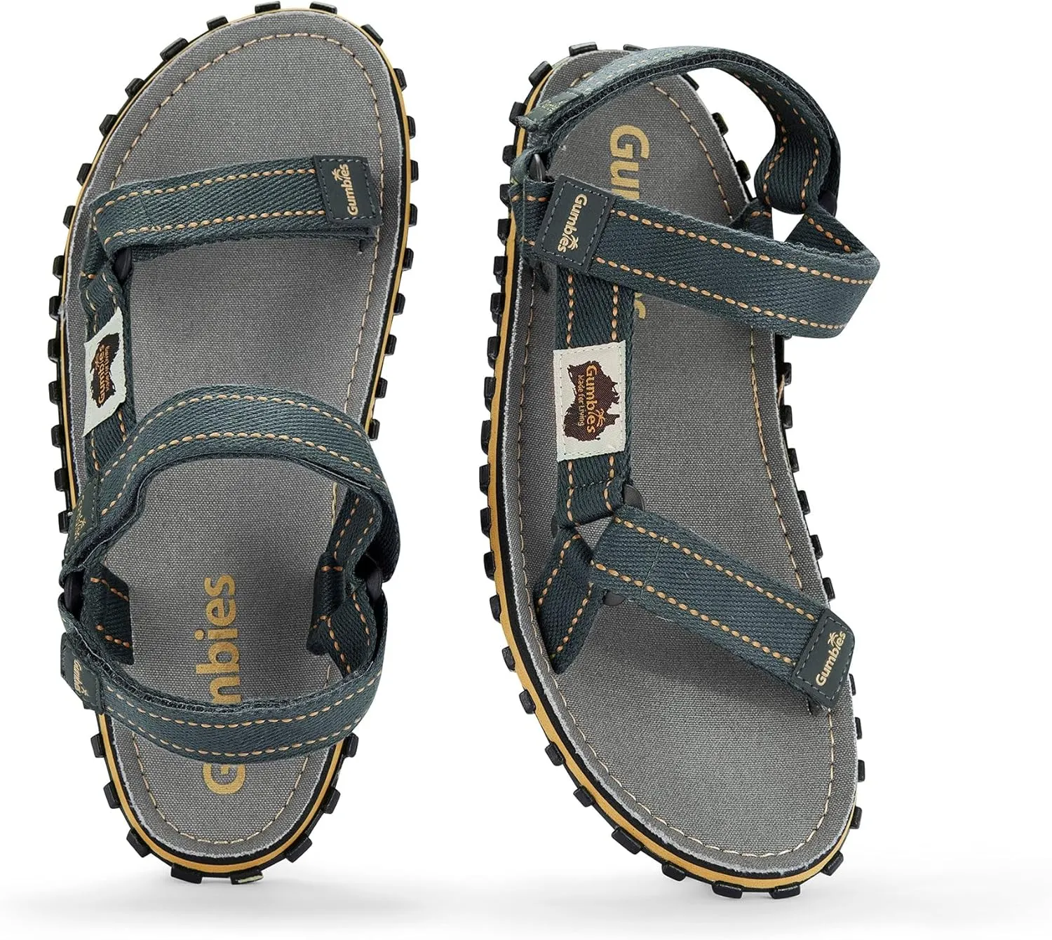 Gumbies Tracker Unisex Sandal, with Supersoft Cotton Adjustable Straps, Cotton Footbed & Recycled Rubber Sole - Comfort Guaranteed