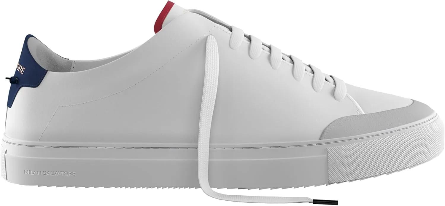 Handmade Men's Patriot Everyday Sneaker| Patriot Sneakers Shoes for Men - Classic Premium Italian Leather Walking & Casual Fashion Sneakers Shoes with Comfort Lace Up