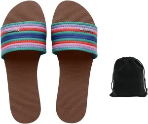 Havaianas Women's You Malta Mix Sandals - Stylish, Comfortable, and Durable Fabric Strap Flip Flops for Beach, Casual, and Everyday Wear, Includes Velvet Pouch, 9-10, Rust