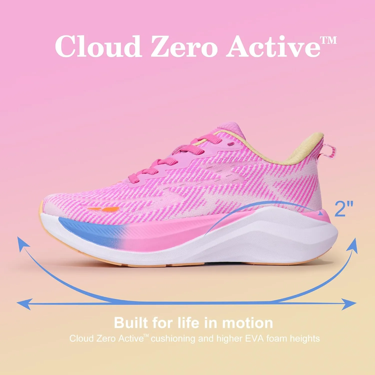 Hawkwell Women's Cloud Zero Active Cushion Breathable Tennis Walking Fashion Sneakers Gym Medical Work Shoes