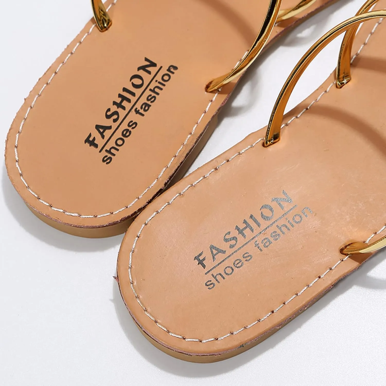 Hbeylia Flat Slides for Women Dressy Summer Bohemia Toe Ring Chunky Bottom Slip On Roman Gladiator Flip Flops Fashion Open Toe Non Slip Flat Sandals for Party Wedding Beach