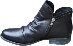 Hbeylia Vintage Ankle Booties For Women Retro Slouchy Casual Zipper V Cut Round Toe Chunky Block Low Heels Short Western Cowboy Cowgirls Boots Ethnic Wide Mid Calf Work Riding Dress Boots For Ladies