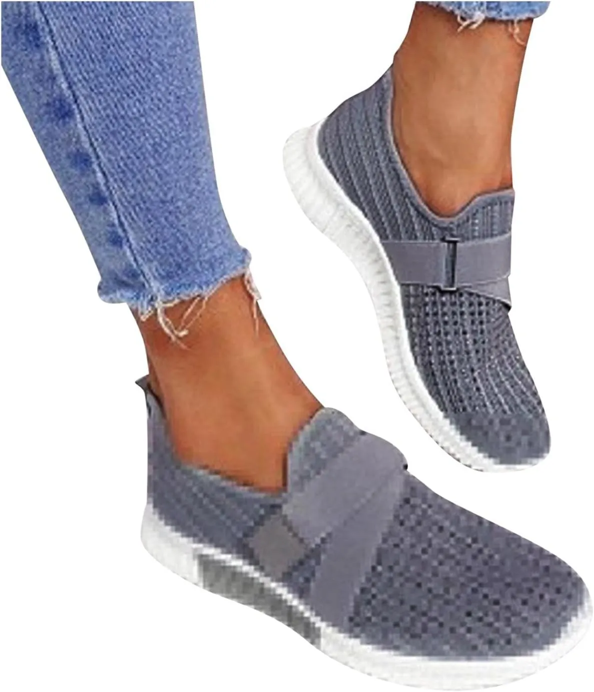 Hbeylia Walking Shoes For Women Fashion Casual Beads Platform Memory Foam Athletic Running Hiking Sports Shoes Lightweight Breathable Tennis Trainers For Skateboard Skiing Work Nurse