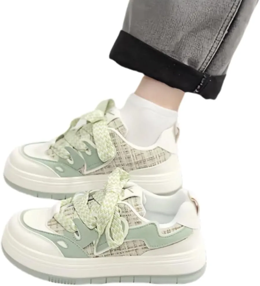 Heart Pattern Sneakers for Girls Fresh Spring Look Cute Y2K Walking Shoes Teens Comfy Footwear Sporty School Outfit Aesthetic