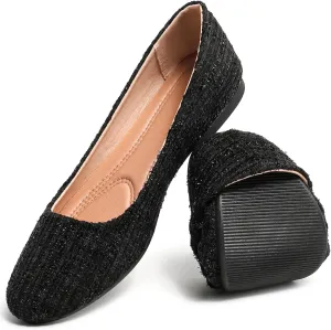 HEAWISH Women’s Round Toe Flats Shoes Ballet Flats Dressy Comfortable White Green Flats for Women